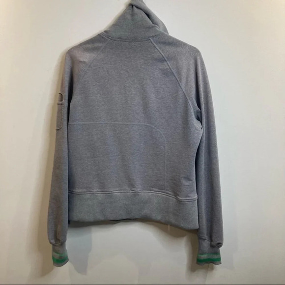 LULULEMON Sz 14 Bench Warmer Zipper Thick Jersey Knit  Funnel Neckline Jacket - Picture 11 of 12